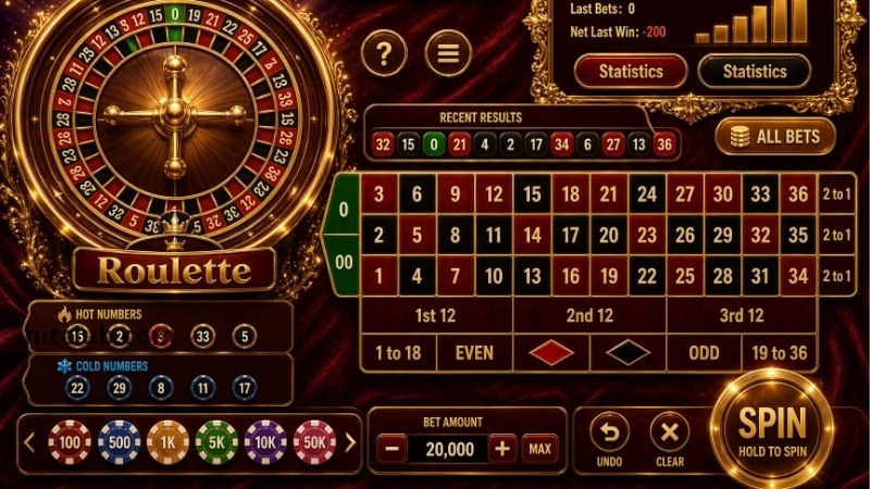 House edge Roulette tại HitClub - So sánh lợi thế nhà cái theo loại bàn